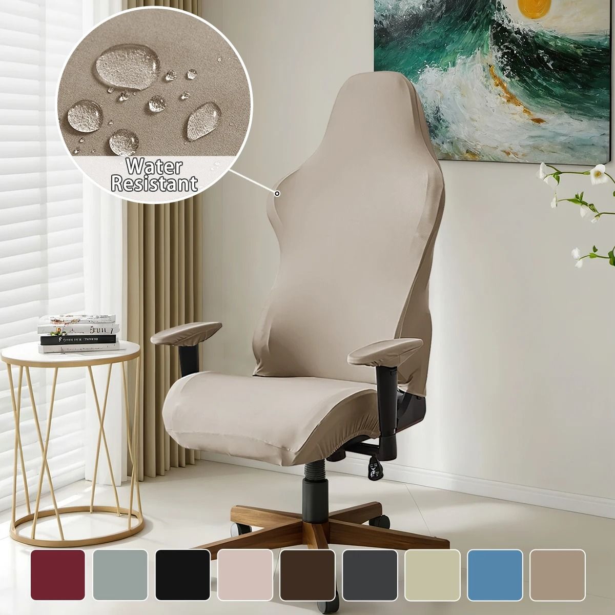 Set of 4 Elastic Milk Silk Gaming Chair Covers