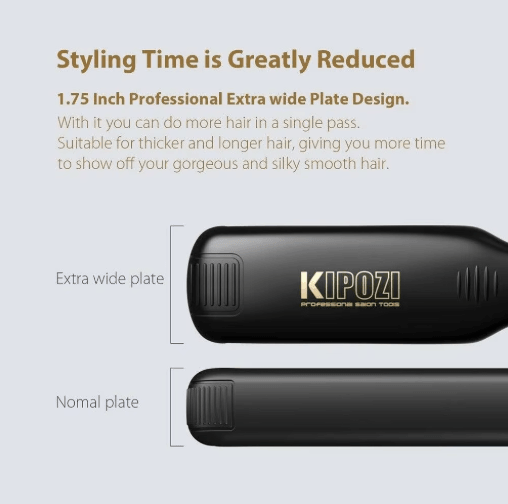 KIPOZI Titanium Hair Straightener Professional LCD Flat Iron & Curling Styler