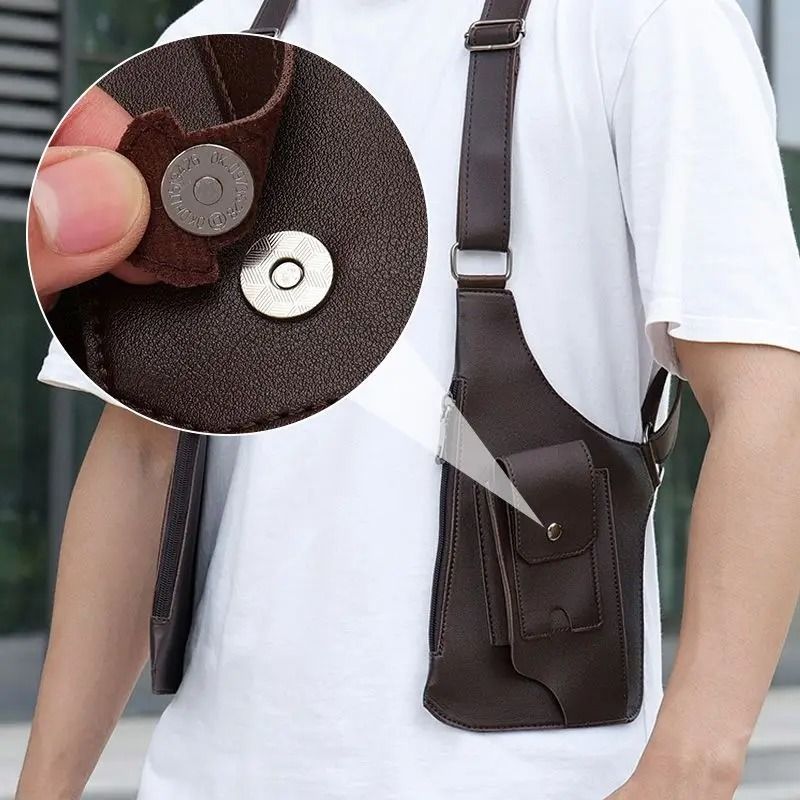 Medieval Leather Harness Holster Bag Hidden Anti Theft Phone Pouch