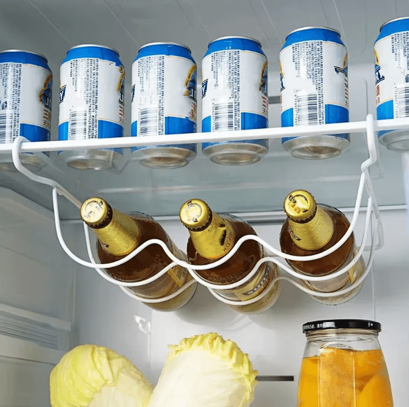 Adjustable Refrigerator Organizer Rack – Kitchen Storage Shelf & Bottle Holder Rack