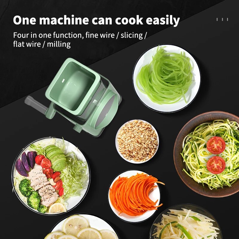 Multifunctional Vegetable Slicer Cutter Chopper & Grater - Rotary Handle, Gentle on Hands - Kitchen Tool for Vegetables