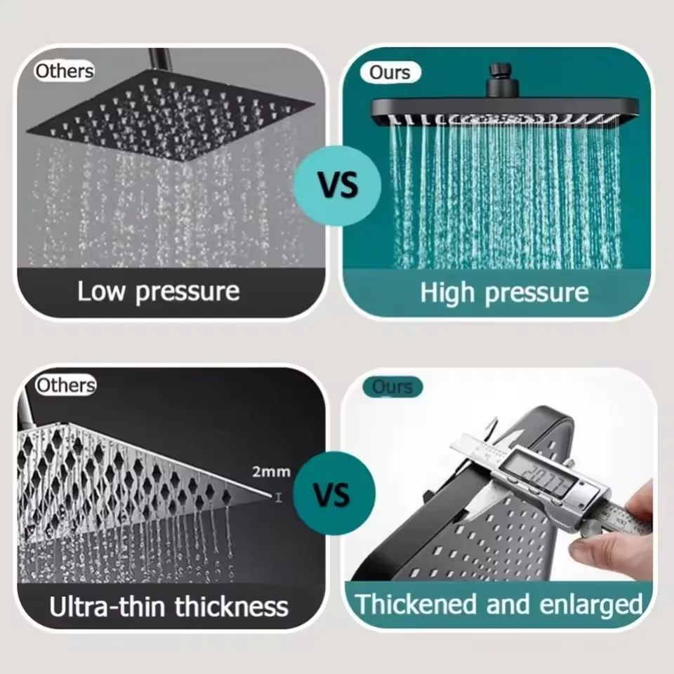 12 Inch Rain Shower Head & Handheld Combo Set – High Pressure, Water-Saving 3-Mode Bathroom Upgrade