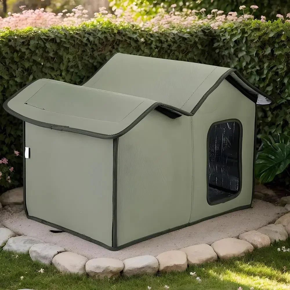 Waterproof Outdoor Cat House with Detachable Roof Bed