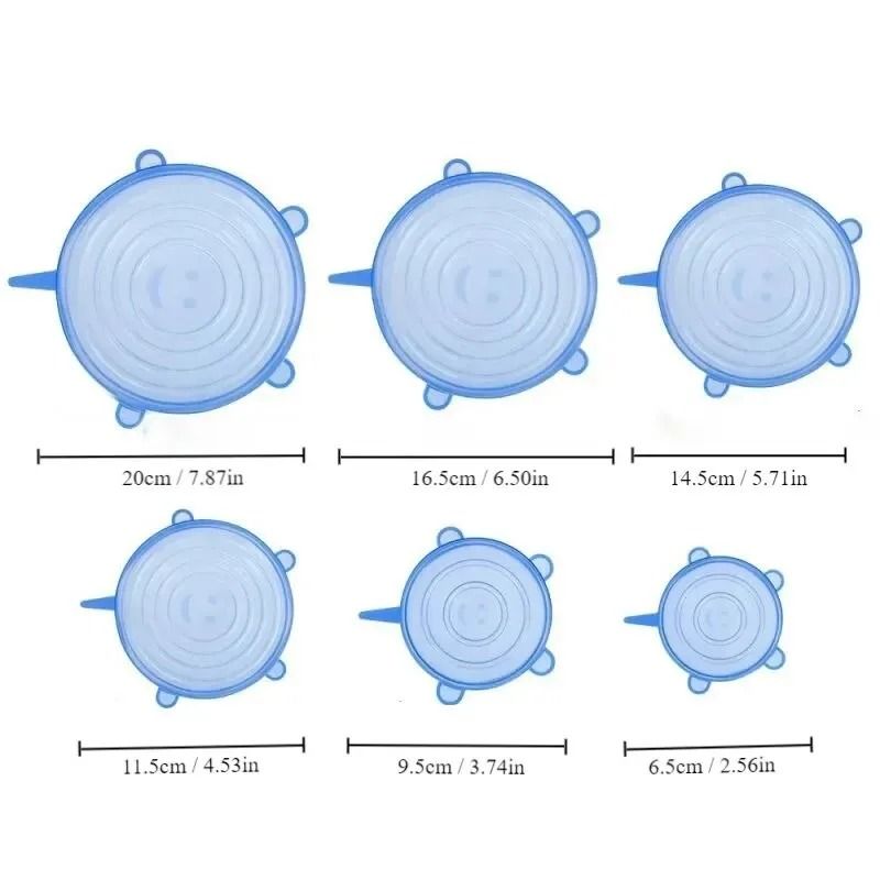 FreshSeal Reusable Silicone Stretch Lids 6 Piece Food Cover Set