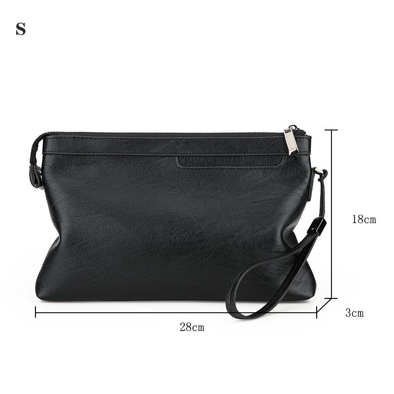 Mens Clutch Bag PU Leather Wallet Business Envelope Phone Travel Pouch