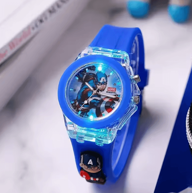 Disney Minnie Mickey Kids Light-Up Watch – Cartoon Flashing Silicone Wristwatch Toy