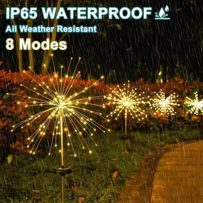 Solar Firework Garden Lights – Waterproof Outdoor 8-Mode Solar String Set