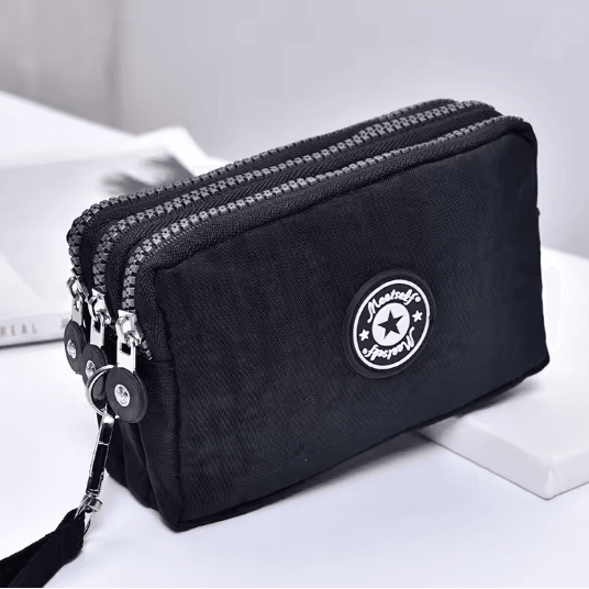 SoftCarry Womens Wrist Phone Purse Three Layer Zipper Handbag