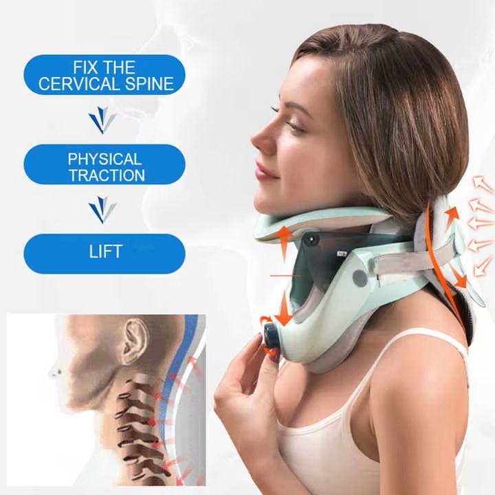 Adjustable Cervical Neck Traction Device – Spine Alignment Air Collar for Home Pain Relief