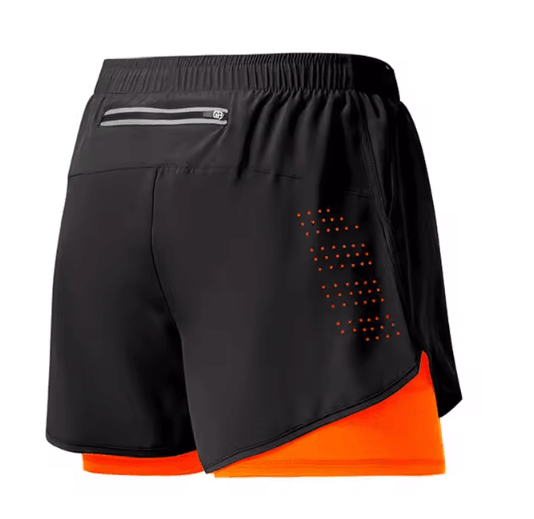 Mens Double Layer Running Shorts Quick Drying Fitness Workout Training Shorts