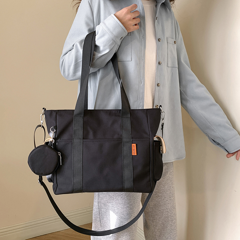 Large Capacity Nylon Shoulder Tote Bag for Women Stylish Commuter Crossbody Handbag
