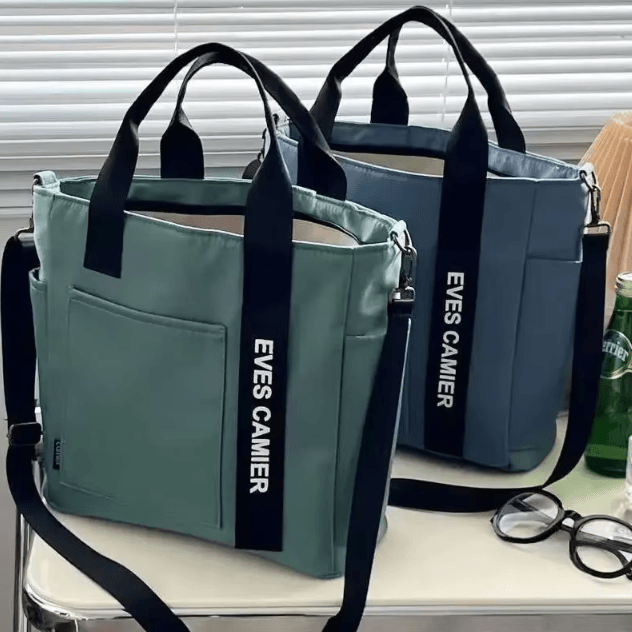 Casual Large Capacity Waterproof Tote Shoulder Bag Nylon Canvas Handbag