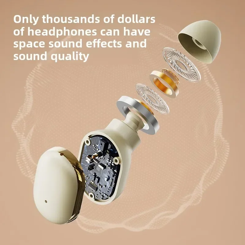 Transparent Wireless Bluetooth Earbuds with ENC Mic and LED Power Display