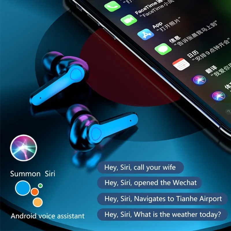 M10 Intelligent TWS Headset, Wireless Bluetooth-Compatible Earphones, Waterproof LED Display with Mic