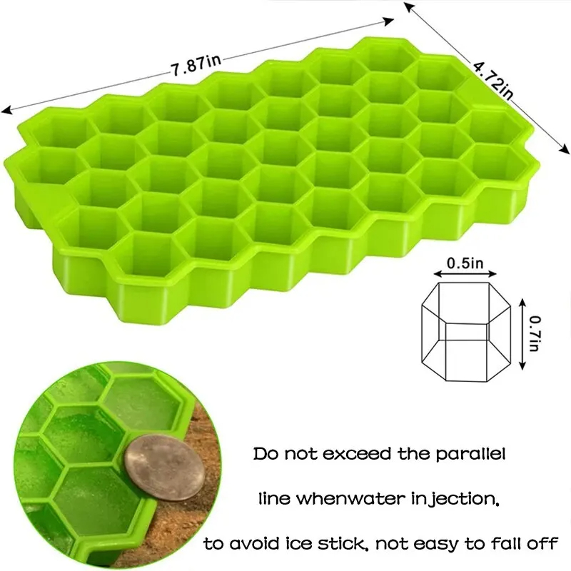 DIY Honeycomb Ice Mold Tray Cube Lattice with Easy Clean Design