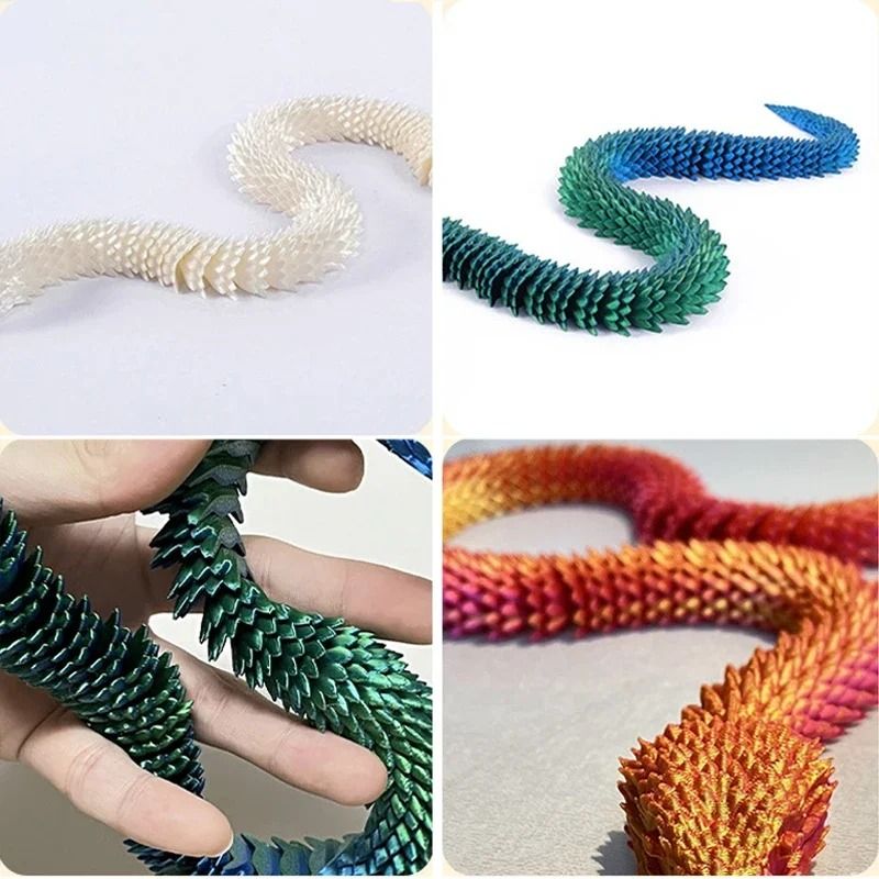 3D Printed Snake Movable Joint Fidget Toy Figurine