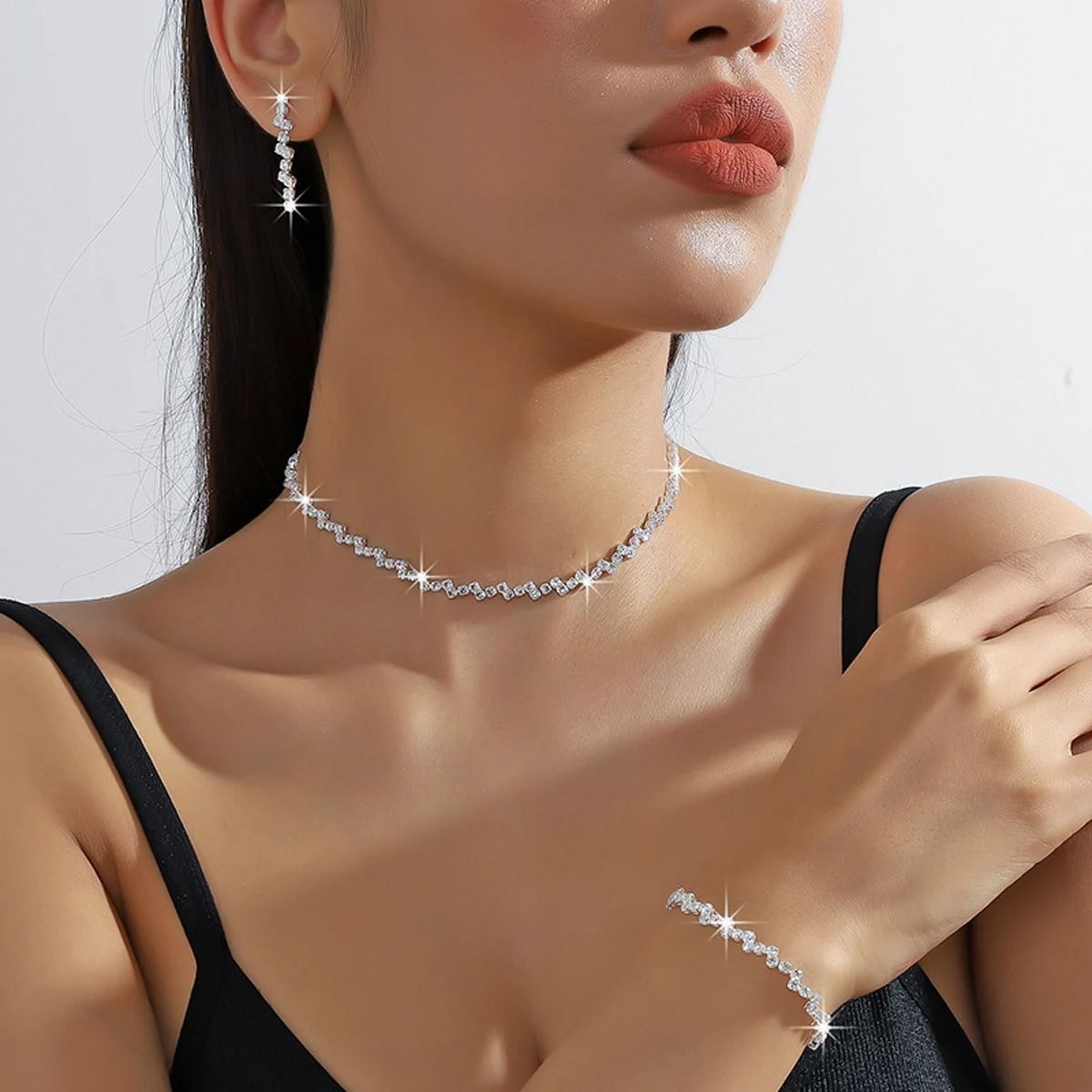 Silver Plated Necklace and Bracelet Set