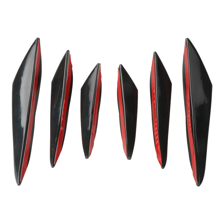 Universal Carbon Wire Pattern Car Spoiler, Crescent Shaped Modification, Front Bumper Side Skirt Parts