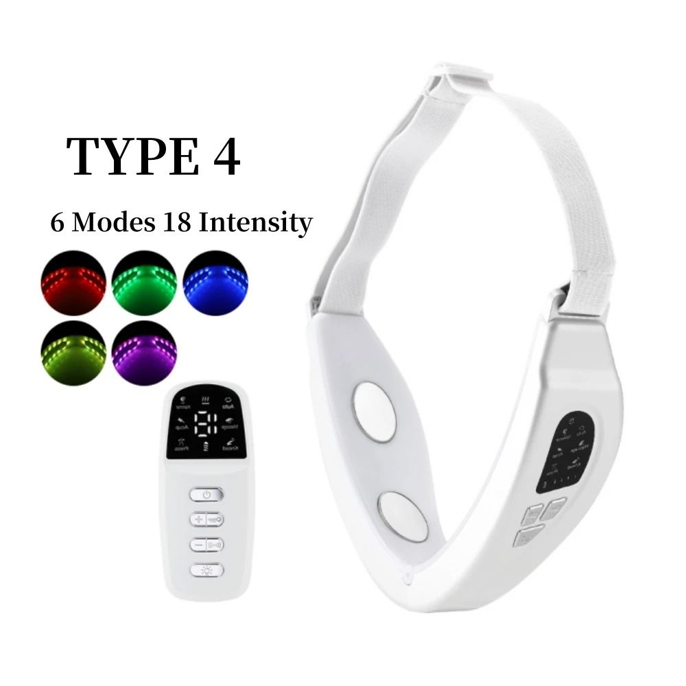 Face Lifting Device Red Light Skin Rejuvenation V Face Massager Double Chin Lift Up Remote Control