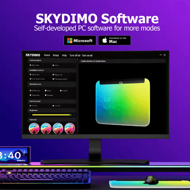 Smart RGB Mouse Pad with LED Ambient Backlight Color Sync Design