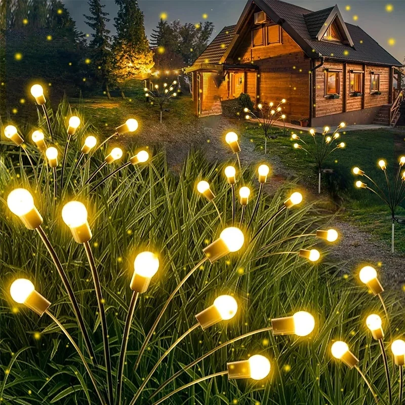 New Upgraded Solar Powered Garden Lights, Firefly Lights Outdoor Waterproof for Yard Patio Pathway Decoration