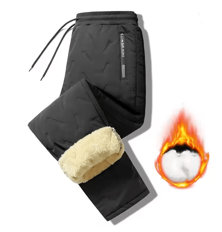 Winter Thickened Warm Pants for Women with Plush Lining and Straight Fit