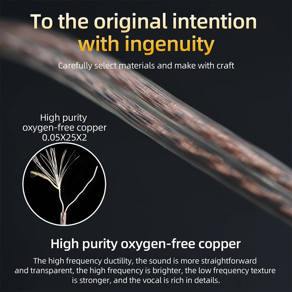 KZ 784-Core Mixed Copper Upgrade Cable - 0.75mm 2-Pin IEM Replacement Wire for Clearer, Richer Sound
