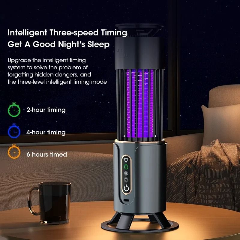 Mosquito Killer Lamp Camping Lantern with USB Rechargeable Insect Trap and Electric Swatter Function