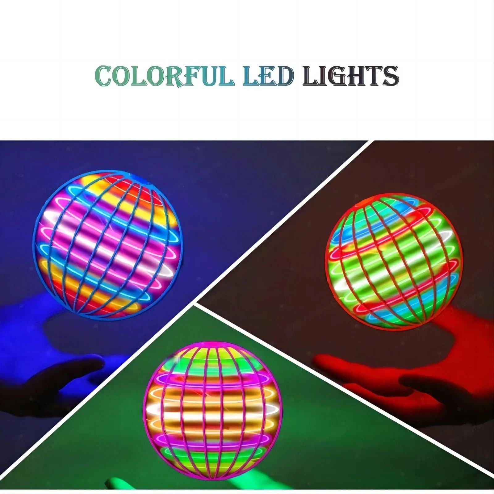 LED Cosmic Globe Flying Spinner – Hand-Controlled 360° Rotating Hover Ball for Indoor & Outdoor Fun