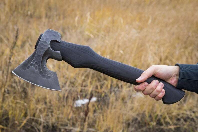 CUSTOM HANDMADE CARBON STEEL VIKING HATCHET TOMAHAWK HUNTING AXE