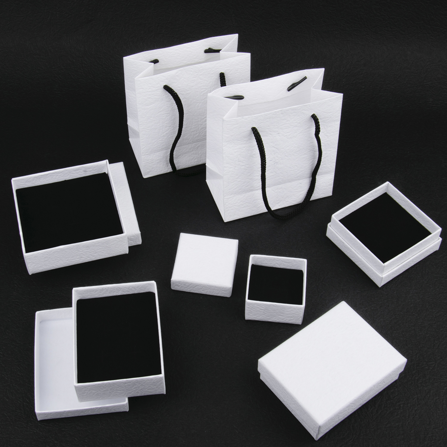 White Kraft Paper Square Jewelry Organizer Box Display Gift Boxes Engagement Ring Necklace Bracelet Earring Accessories