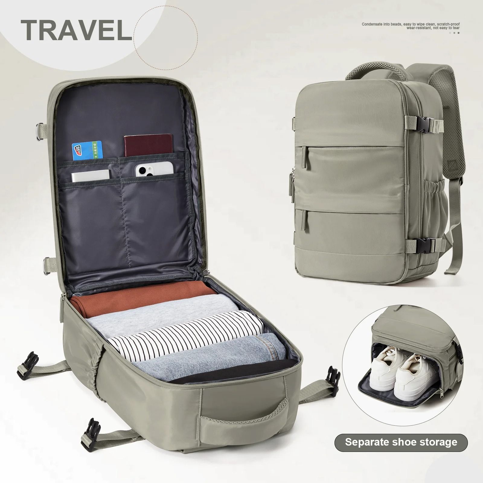 40x30x20 Cabin Travel Backpack with Laptop Compartment