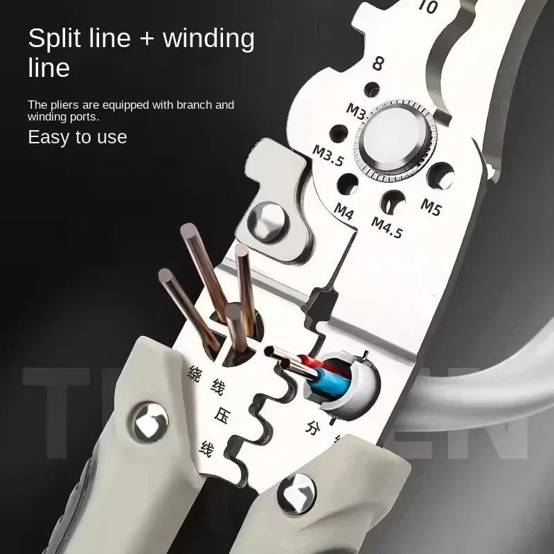 Multi Functional Electrician Pliers for Wire Cutting Stripping and Crimping