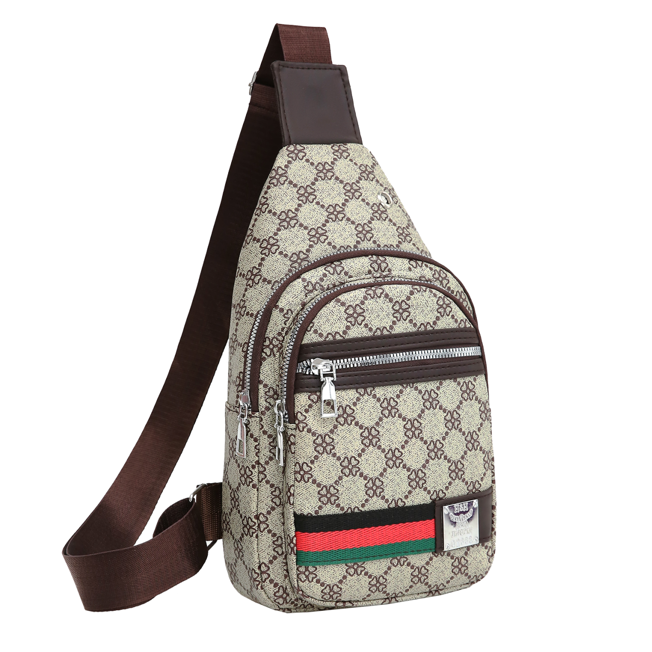 Casual Men's Crossbody Bag, Multifunction Shoulder Messenger Bag, Cloth Chest Handbag with Earphone Hole