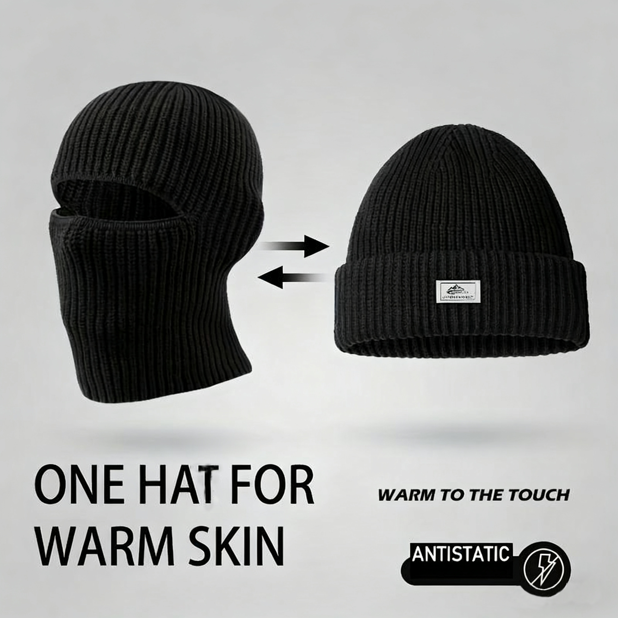 Winter Balaclava Beanie Hat with Full Face Mask – Warm Ski Tactical Cycling Cap for Men and Women – Outdoor Sport
