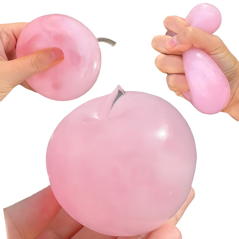 Apple Stress Ball Fidget Toy Clear Maltose Anti-Stress Ball for Children Hand Exercise