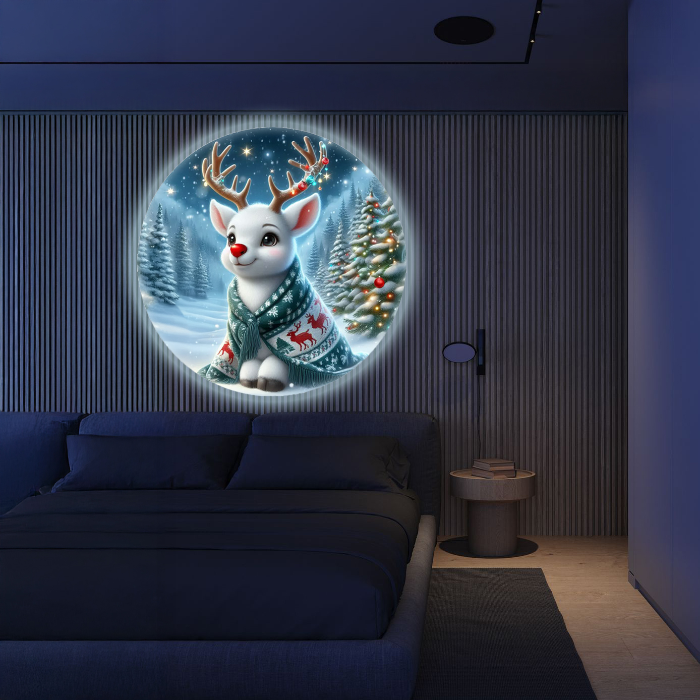 USB Christmas Projection Light for Home Decor, Christmas Deer Santa Claus Snowman Projector