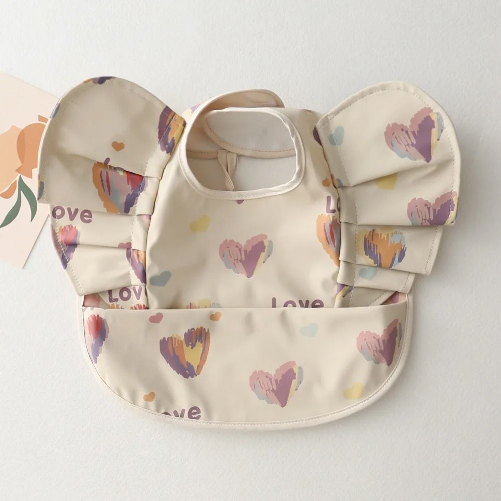 Soft Waterproof Baby Feeding Bib with Front Pocket
