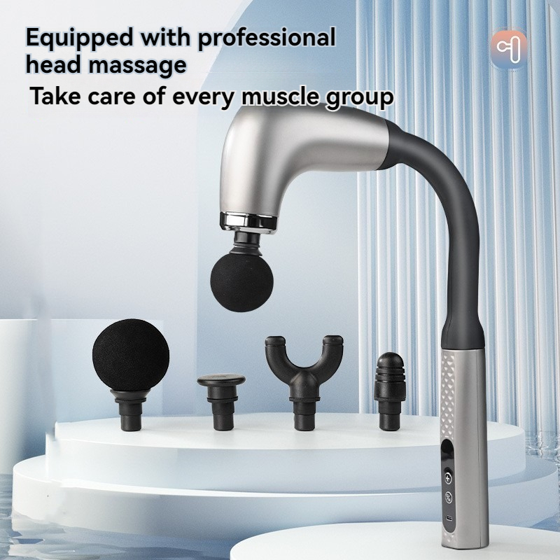 Electric Massage Hammer, Home Handheld Smart Curved Hook Fascia Gun Back Artifact Electric Fascia Gun