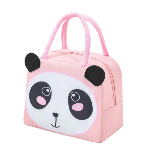 3D Cartoon Bento Lunch Bag Insulated Canvas Handbag with Ice Pack Space