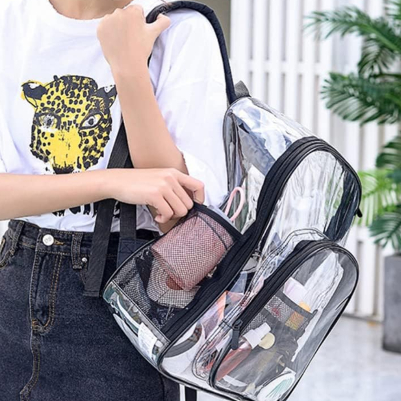 Waterproof Transparent Backpack Large Capacity School Travel Bag