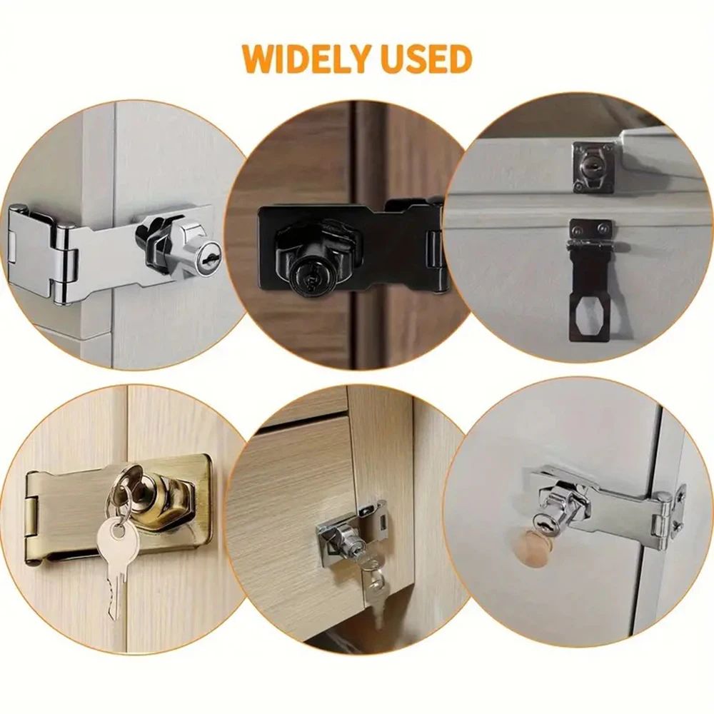 SecureGuard Heavy-Duty Locking Hasp With Keyed Padlock – Cabinet, Shed & Garage Security System