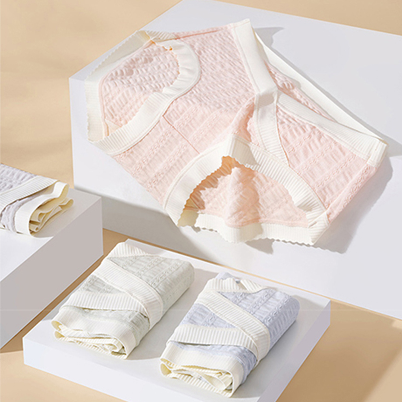 Traceless Ice Silk Pregnancy Panties, Cotton Jacquard Mid Waist V Shaped Briefs, Summer Maternity Breathable Underwear