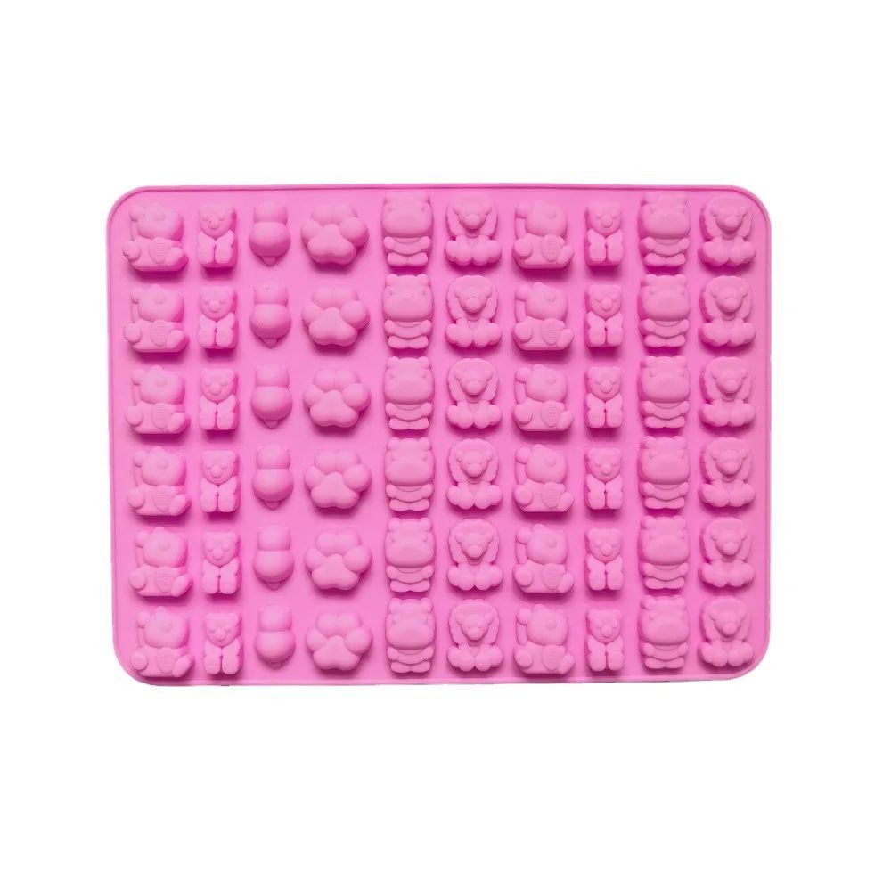 Premium 7-Piece Silicone Candy Molds & Gummy Molds Set with Droppers - Reusable Food-Grade Baking Trays