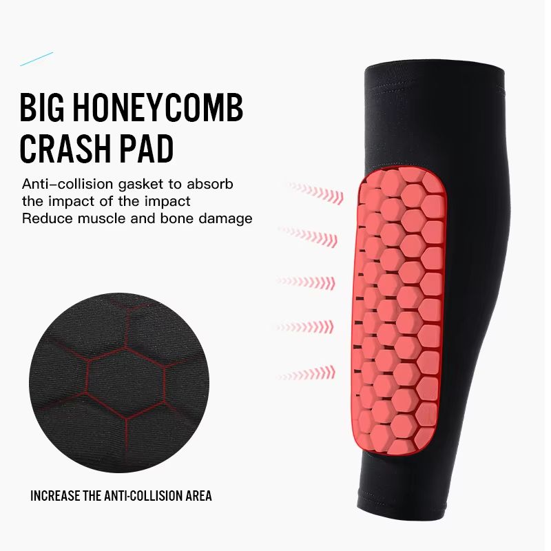 Honeycomb Padded Football Shin Guard Compression Sleeve