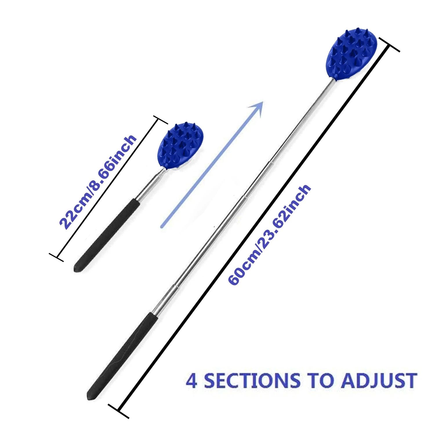 Extendable Back Scratcher with Dual Scratch and Massage Surfaces
