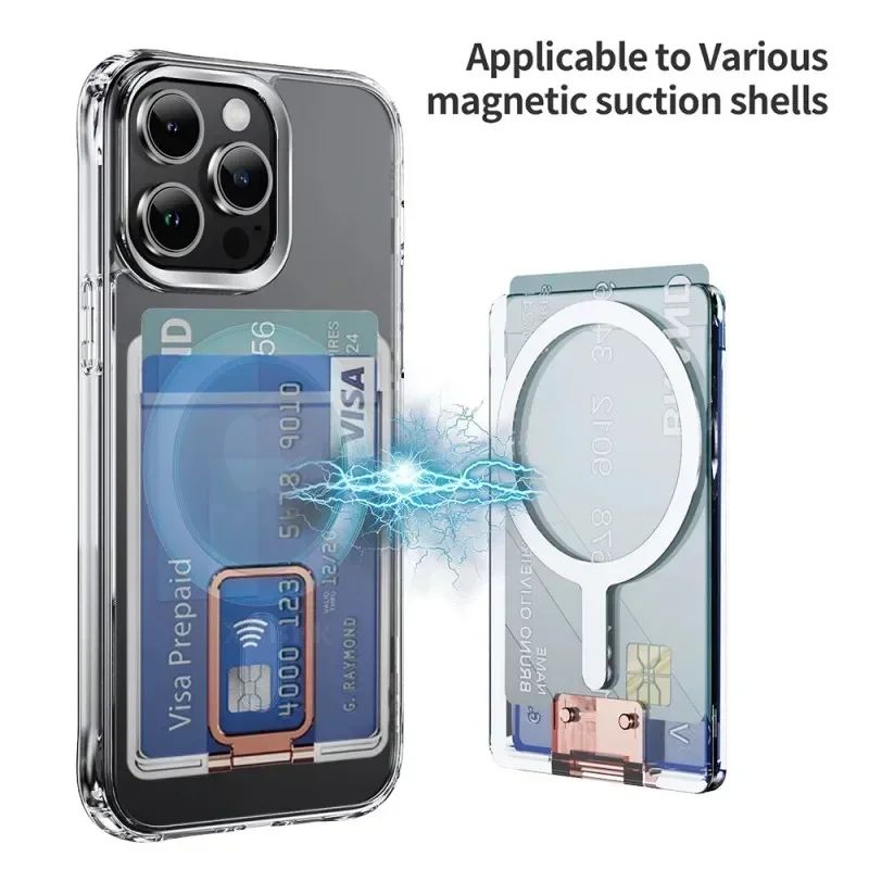 Clear Magnetic Card Holder Wallet Case