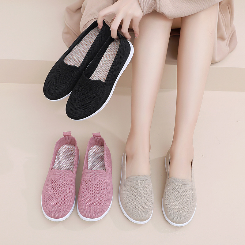 Spring Summer Womens Shoes, Casual Breathable Chunky Sole Flat Sneakers, Lightweight Walking Shoes, Cheap Shoes