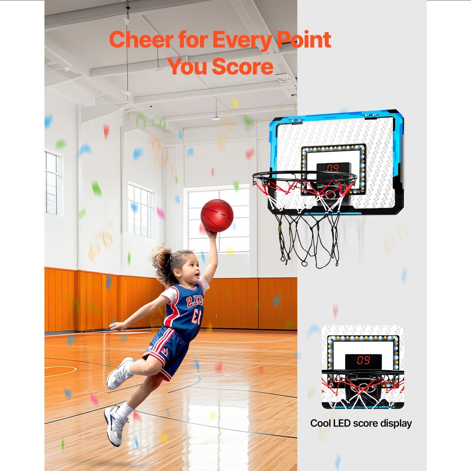 SucceBuy Foldable Basketball Hoop System | Professional Wall-Mounted Kids' Sport & Exercise Infrastructure