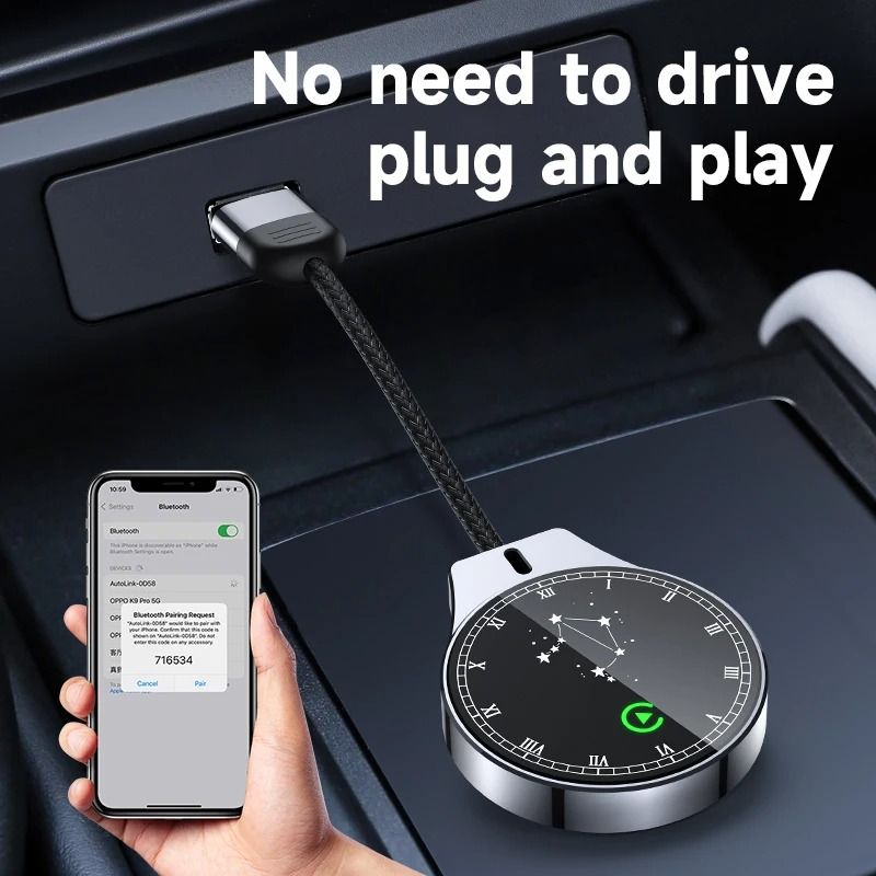 Wireless Carplay Android Auto Adapter with 5G WiFi for iPhone and Android